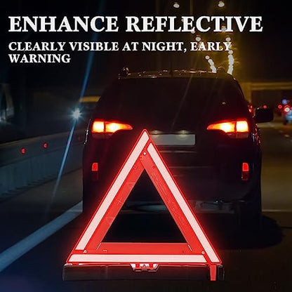 Kanayu 9 Pcs Warning Triangles Dot Reflective Foldable Emergency Safety - Image 5