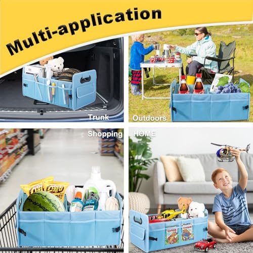 Car Trunk Organizer, Collapsible Car Organizers and Storage Light Blue - Image 4