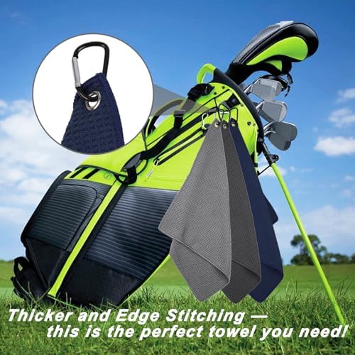 3 Pack 16" X 16" Golf Towels for Golf Bags, 3 Stain-Resistant Colors - Image 2