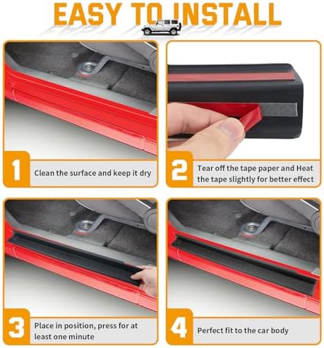 Door Sill Guards Kit Rubber Door Entry Guards Protector Wrangler JK Unlimited - Image 6