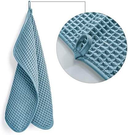 POLYTE 430 GSM Poly Blend Microfiber Waffle Wash Cloth Face Towel, 13x13 in - Image 2