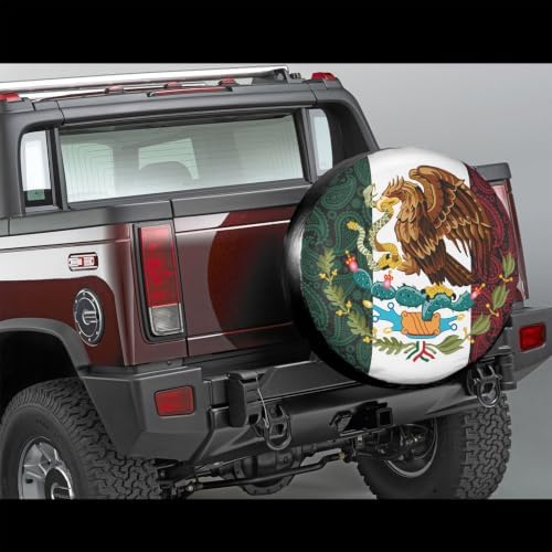 Mexico Paisley Flag Spare Tire Cover, Universal Waterproof & Dustproof Wheel - Image 4