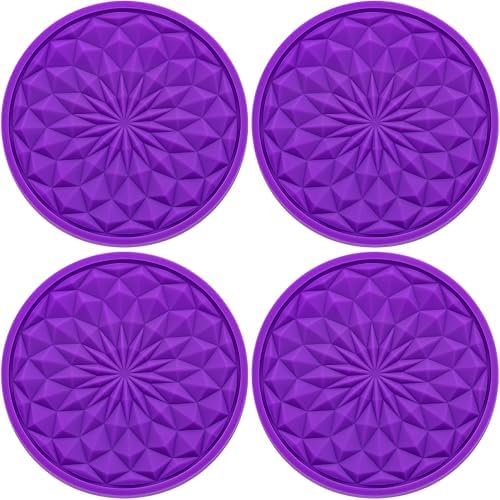 4 Pack Silicone Car Cup Holder Coaster – 2.75 Inch Non-Slip Drink Mat, by MEAJOO