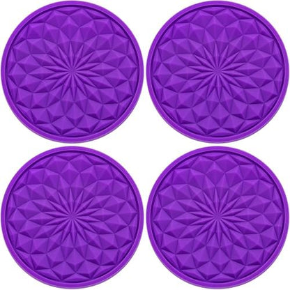 4 Pack Silicone Car Cup Holder Coaster – 2.75 Inch Non-Slip Drink Mat, by MEAJOO