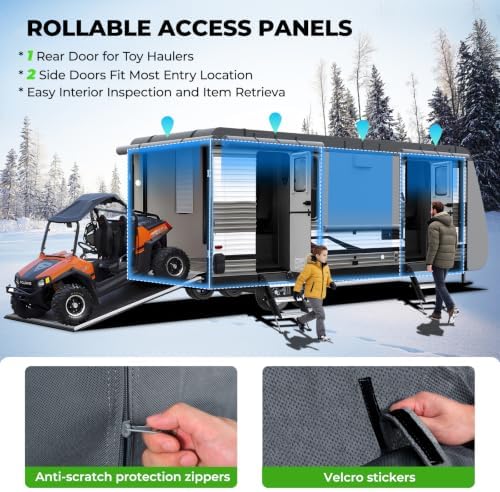 Fonzier Extra Thick 9 Layers Travel Trailer RV Cover Fits 31.7-34FT - Image 6