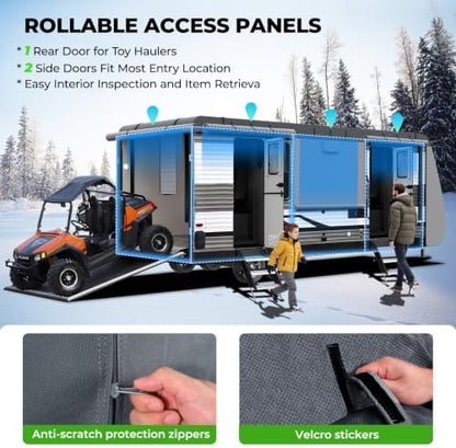 Fonzier Extra Thick 9 Layers Travel Trailer RV Cover Fits 24.1-26FT - Image 6