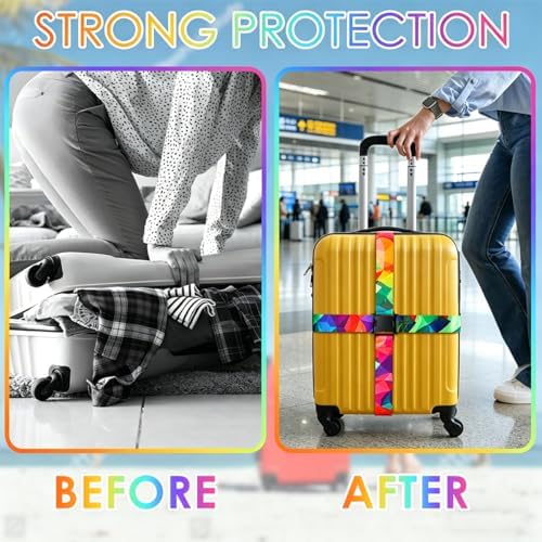 4 Pack Luggage Straps for Suitcases Adjustable Luggage Belt Suitcase Strap - Image 6