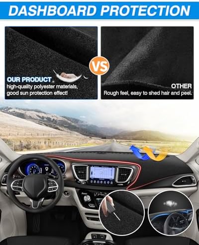 Cartist Dash Cover for Chrysler Pacifica Minivan 2017-2025 Dashboard Cover - Image 5