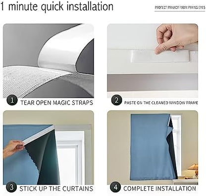 JILRON Magic Tape Stick on Portable Curtains - Image 4