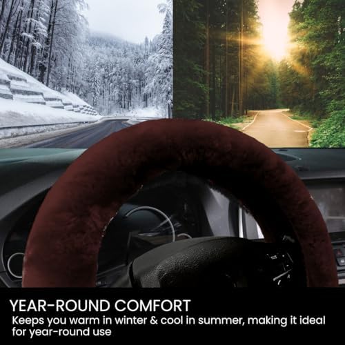 Andalus Brands Luxury Fluffy Car Steering Wheel Covers – Genuine Merino - Image 4