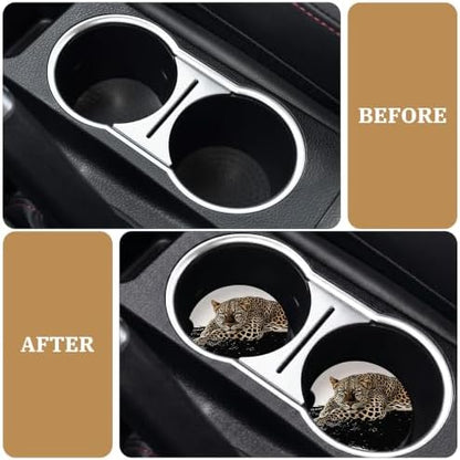 Black Leopard Car Coasters for Cup Holders, Absorbent Car Coaster for Women - Image 4