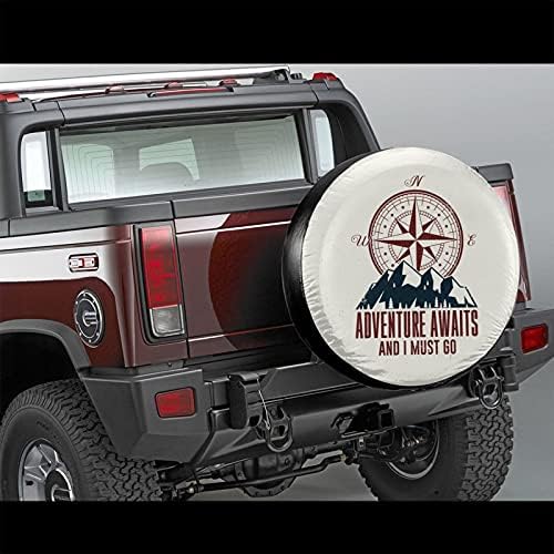Adventure Awaits and I Must Go Spare Tire Cover Wheel Protectors Weatherproof - Image 2