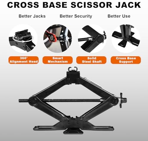 Big RED AST10202SR Torin Wide Base Cross Car Scissor Jack: Steel Portable Quick - Image 3
