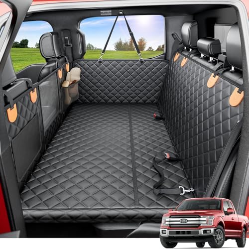 REEVAA Dog Truck Seat Cover for Back Seat, Hard Bottom by REEVAA