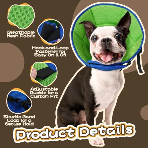 Allroaring Dog Cone for Large Dogs After Surgery, Soft Cone Collar Blue L - Image 3