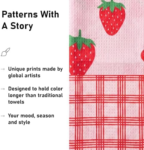 Kitchen Towels Set of 2, Double-Sided 16x28 Microfiber Waffle Weave Dish Towels - Image 6