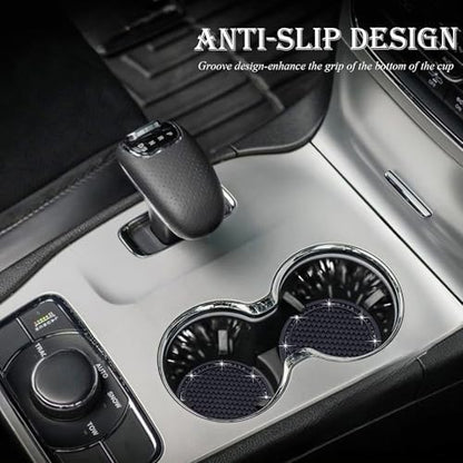 2PCS Bling Cup Holder Coaster, 2.75 Inch Auto Car Cup Holder Insert Coasters - Image 3