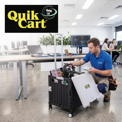 dbest Products Quik Cart Swing Lid Four Swivel Wheeled Rolling Crate Teacher - Image 2