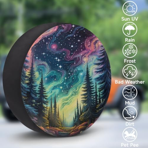 Galaxy Spare Tire Cover 14in Spare Wheel Covers Tire Storage Cover - Image 3