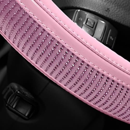 Road Comforts Bling Steering Wheel Cover – Pink Diamond Design, Universal Fit - Image 3