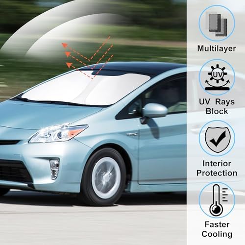 Windshield Sun Shade for 2010-2015 Toyota Prius Accessories - Image 2