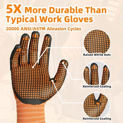 Schwer 3 Pairs Safety Work Gloves, MicroDot Abrasion & Grip - Image 3