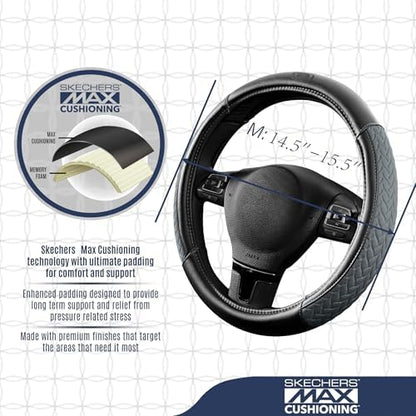 Skechers Steering Wheel Cover, Max Cushioning Leather Steering Wheel Cover - Image 4