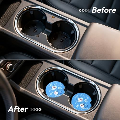 Car Cup Holder Ceramic Coasters 2 Pack, 2.56 in Anti Slip Absorbent Coaster - Image 5