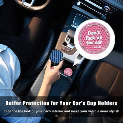 Ziciner 4 Pack Bling Car Cup Holder Coaster, 2.75 Inch Anti-Slip Auto Insert - Image 4