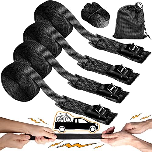WEDAMER Kayak Tie Down Straps 1" x16.4Ft Cam Buckle Lashing Straps 4 Pack by WEDAMER
