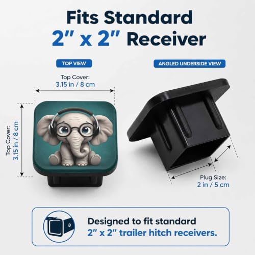Cute Elephant Hitch Cover Receiver Tube Hitch Plug, Tool-Free Install Tow Hitch - Image 2