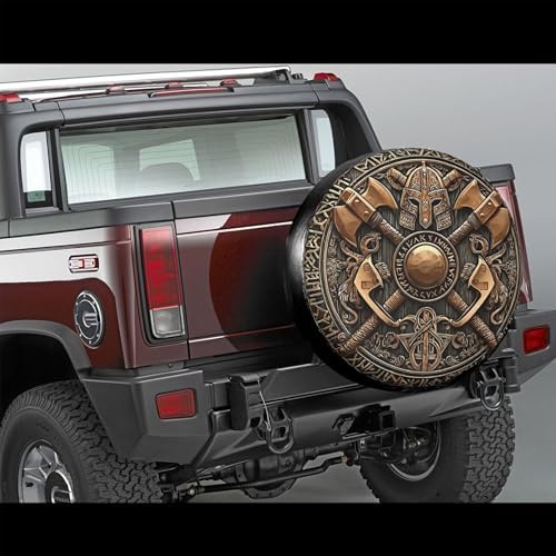 Viking Axe Spare Tire Cover Wheel Protectors Weatherproof Sun Protection Covers - Image 6