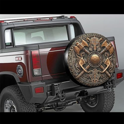 Viking Axe Spare Tire Cover Wheel Protectors Weatherproof Sun Protection Covers - Image 6
