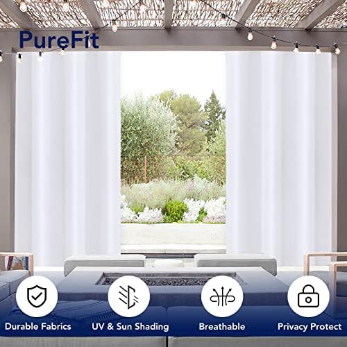 PureFit Outdoor Curtains for Patio Waterproof Weatherproof Outside Curtains - Image 3