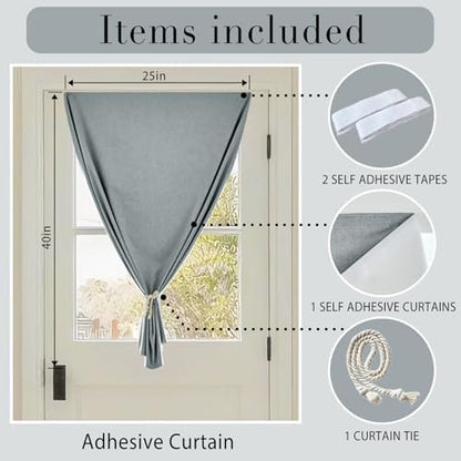 100% Blackout French Door Curtains, Room Darkening Shades Small Window Curtain - Image 6