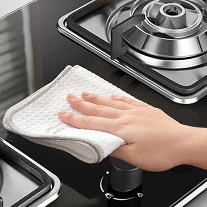 KinHwa Waffle Microfiber Dish Cloths White Kitchen Towels, Cleaning Cloth - Image 5