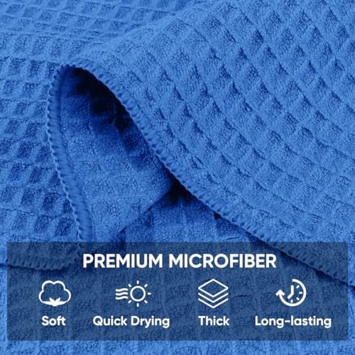 HOMEXCEL Waffle Weave Microfiber Towel, 10 PK Waffle Towels, 12 x 12 in - Image 3