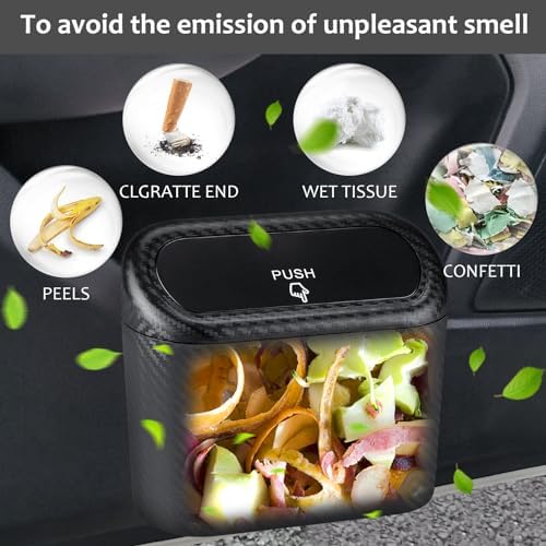Accmor Car Trash Can with Lid, 2 Pack Mini Vehicle Trash Bin Car Dustbin - Image 6