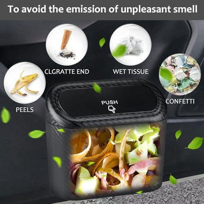 Accmor Car Trash Can with Lid, 2 Pack Mini Vehicle Trash Bin Car Dustbin - Image 6