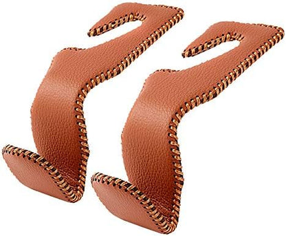 Purse Hook for Car, Superior Leather Headrest Hanger Matching Cars Interior by AMVOYOA
