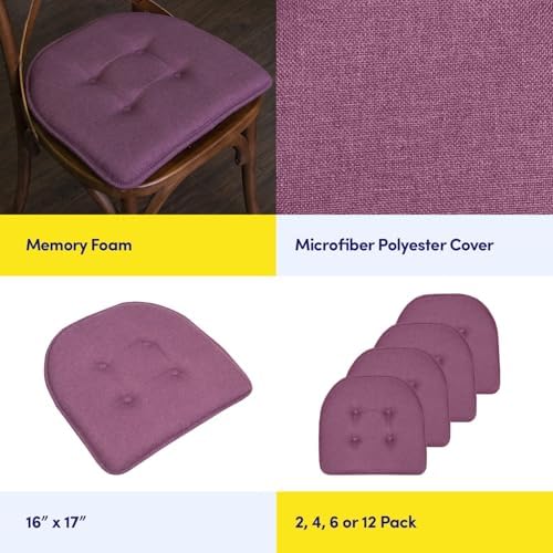 Sweet Home Collection Chair Cushion Memory Foam Pads Tufted Slip Non Skid - Image 6