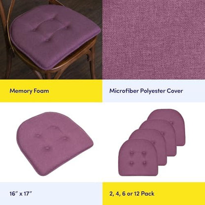Sweet Home Collection Chair Cushion Memory Foam Pads Tufted Slip Non Skid - Image 6