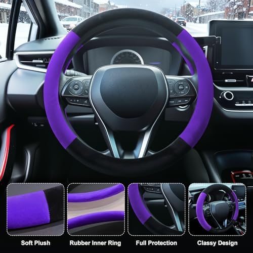SEG Direct Plush Steering Wheel Cover 14.5"-15" Heavy-Duty, Summer Winter - Image 4
