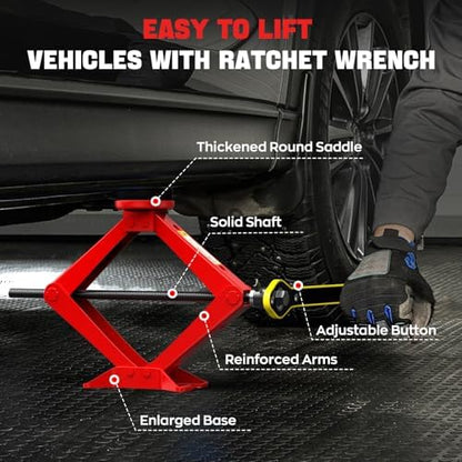 Scissor Jack for Car 2.5 Ton Car Jack Kit, Tire Changing kit - Image 3