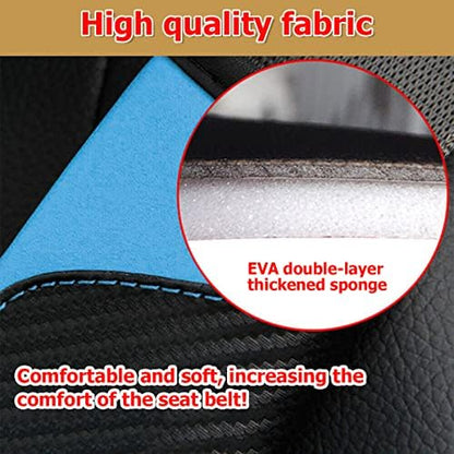 AUCELI 2PCS Carbon Fiber Car Seat Belt Cover, Breathable Leather - Image 4