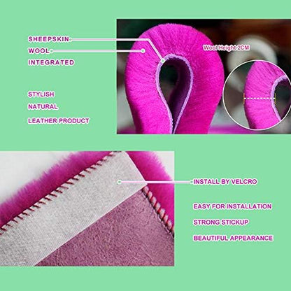 OGLAND 2 Pack Sheepskin Car Seat Belt Cover Pads | Wool Seatbelt Cushions - Image 4
