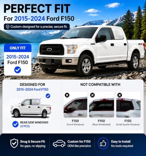 Car Rear Side Window Shades for 2015-2025 Ford F150 Rear Door Window Shade - Image 5