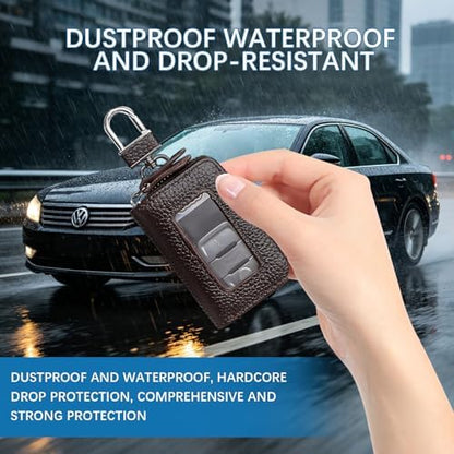 Car Key Case, PU Leather Auto Key Fob Cover, Car Smart Key Pouch - Image 6