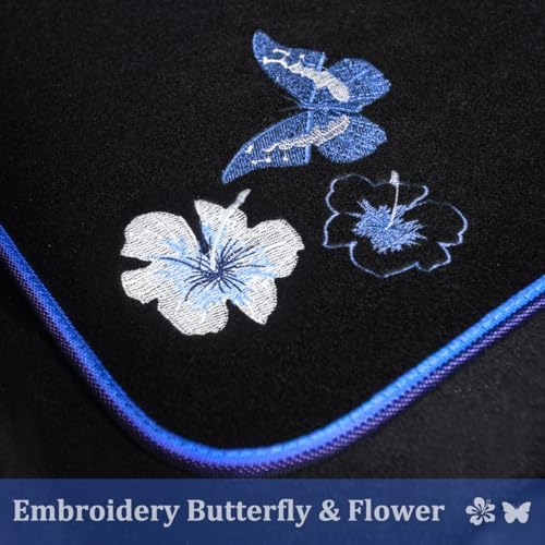 CAR PASS Universal Fit Embroidery Butterfly and Flower Car Floor Mats, - Image 6