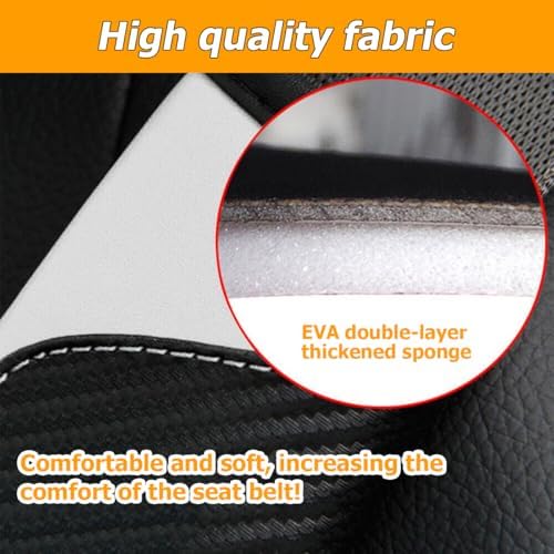 Osilly 2PCS Carbon Fiber Leather Seat Belt Shoulder Pads - Image 3